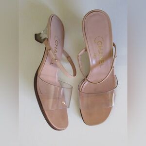 Chanel Nude PVC Sandals Size 37.5/US 7